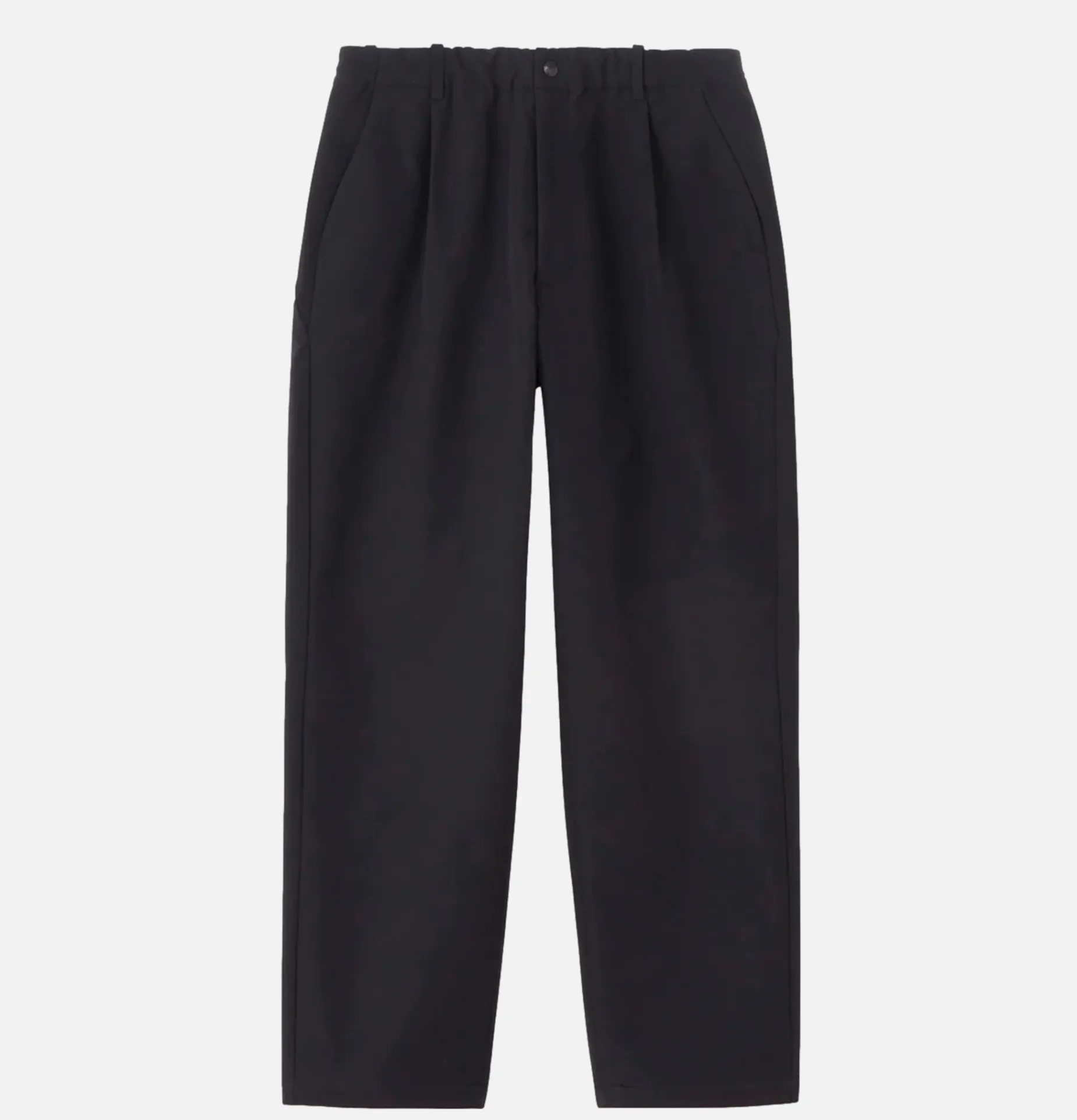 Brushed Back One Tuck Pant Black