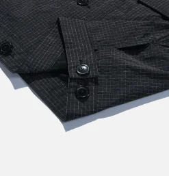 Cropped Work Jacket Check Noir