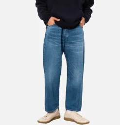 Loose Ankle Denim Used Blue