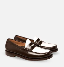 Mocassin Gh Bass Weejun Brown and White