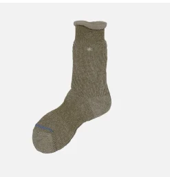 Thick Pile Crew Socks Olive