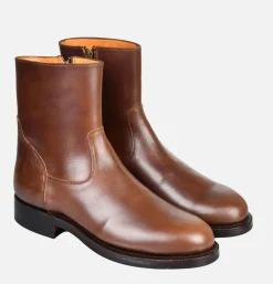 Zip Boots Full Brown