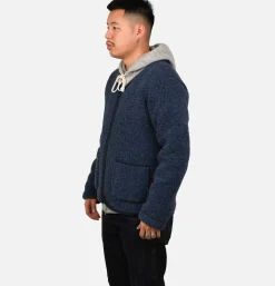 Zip Up Vee Cardigan Darkblue